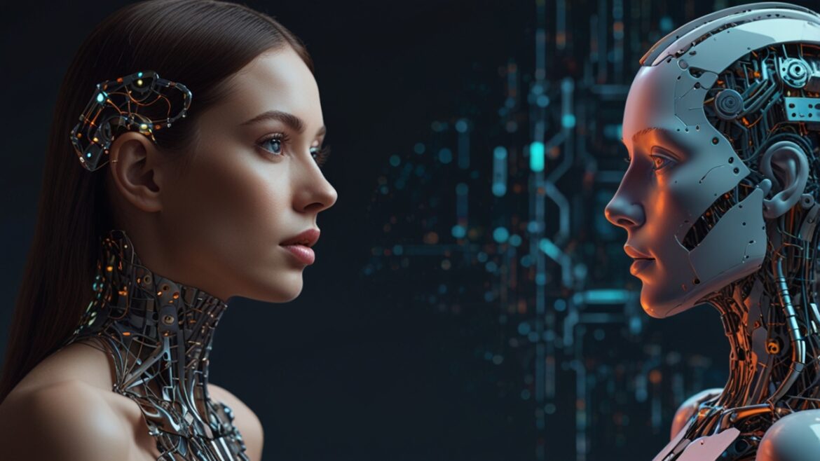 A collage of popular free AI tools floating above a laptop with futuristic holographic interface elements.