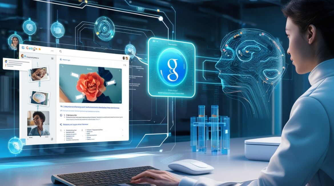 Google's multimodal AI interface processing an image and generating text answers to visual questions.