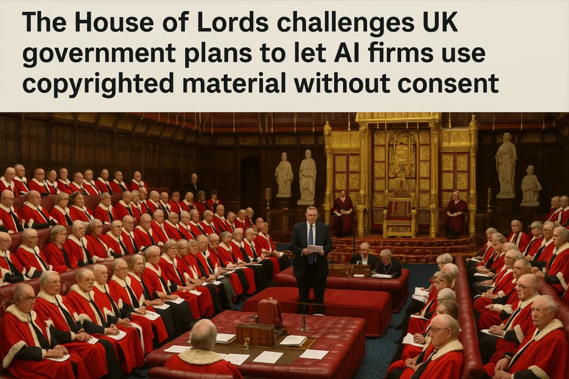 The House of Lords challenges UK government plans to let AI firms use copyrighted material without consent